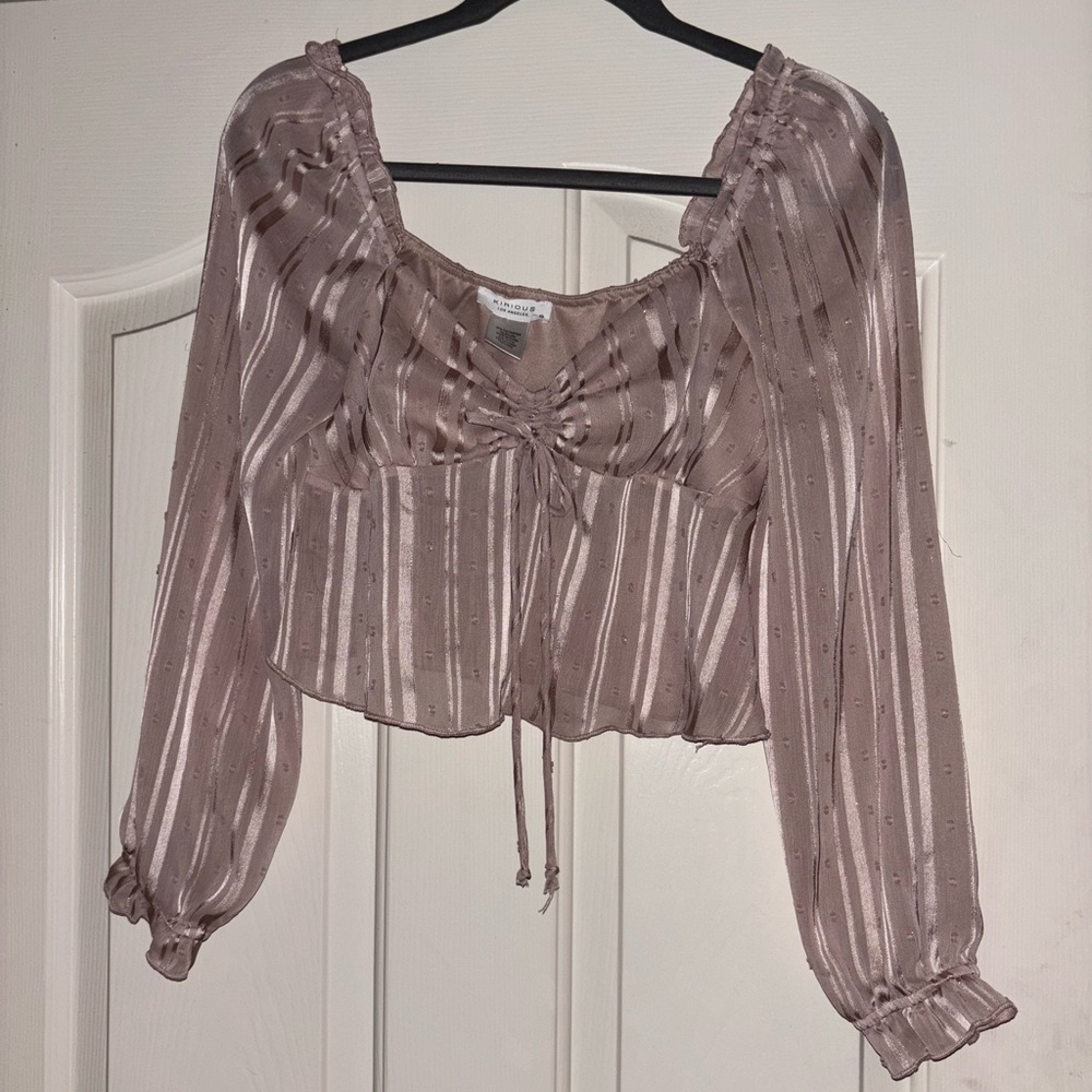 Chic Mauve Striped Blouse